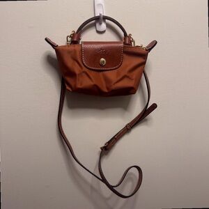 Longchamp Le Pliage XS Cognac Crossbody Pouch - New! ★ Authentic